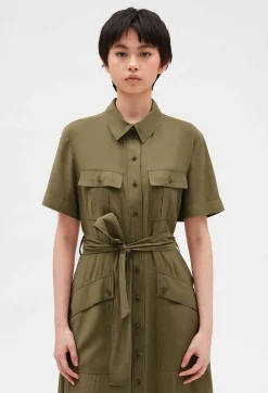 Claudie Pierlot Flowing Short-Sleeved Midi Dress*Women Dresses
