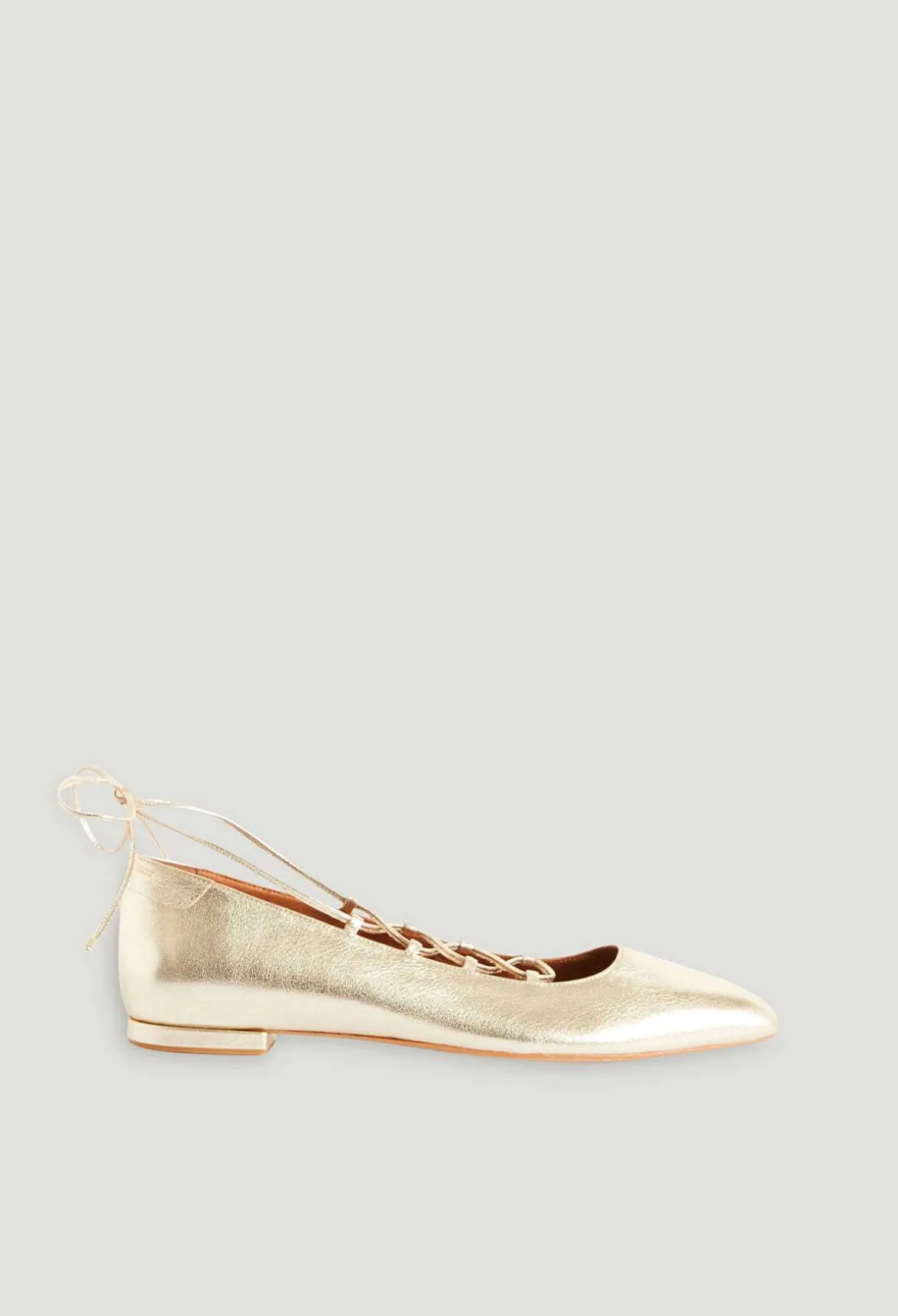 Claudie Pierlot Gold Leather Ballet Pumps*Women Sandals, Pumps And Mules