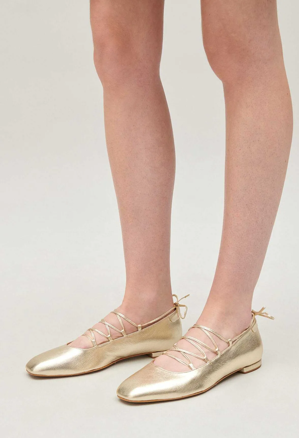 Claudie Pierlot Gold Leather Ballet Pumps*Women Sandals, Pumps And Mules