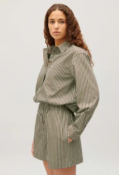 Claudie Pierlot Green Stripy Shirt*Women Tops And Shirts