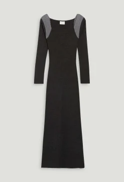 Claudie Pierlot Grey Marled Knit Maxi Dress*Women Dresses
