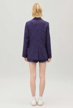 Claudie Pierlot Indigo Checked Suit Jacket*Women Blazers