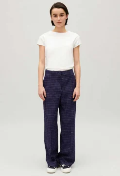 Claudie Pierlot Indigo Checked Suit Trousers*Women Jeans And Trousers
