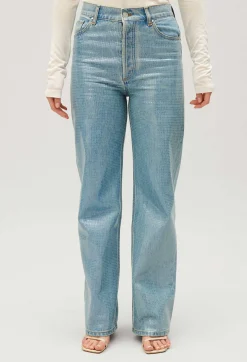 Claudie Pierlot Jean With Claude Blue Glitter Effect*Women Jeans And Trousers