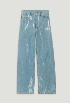 Claudie Pierlot Jean With Claude Blue Glitter Effect*Women Jeans And Trousers