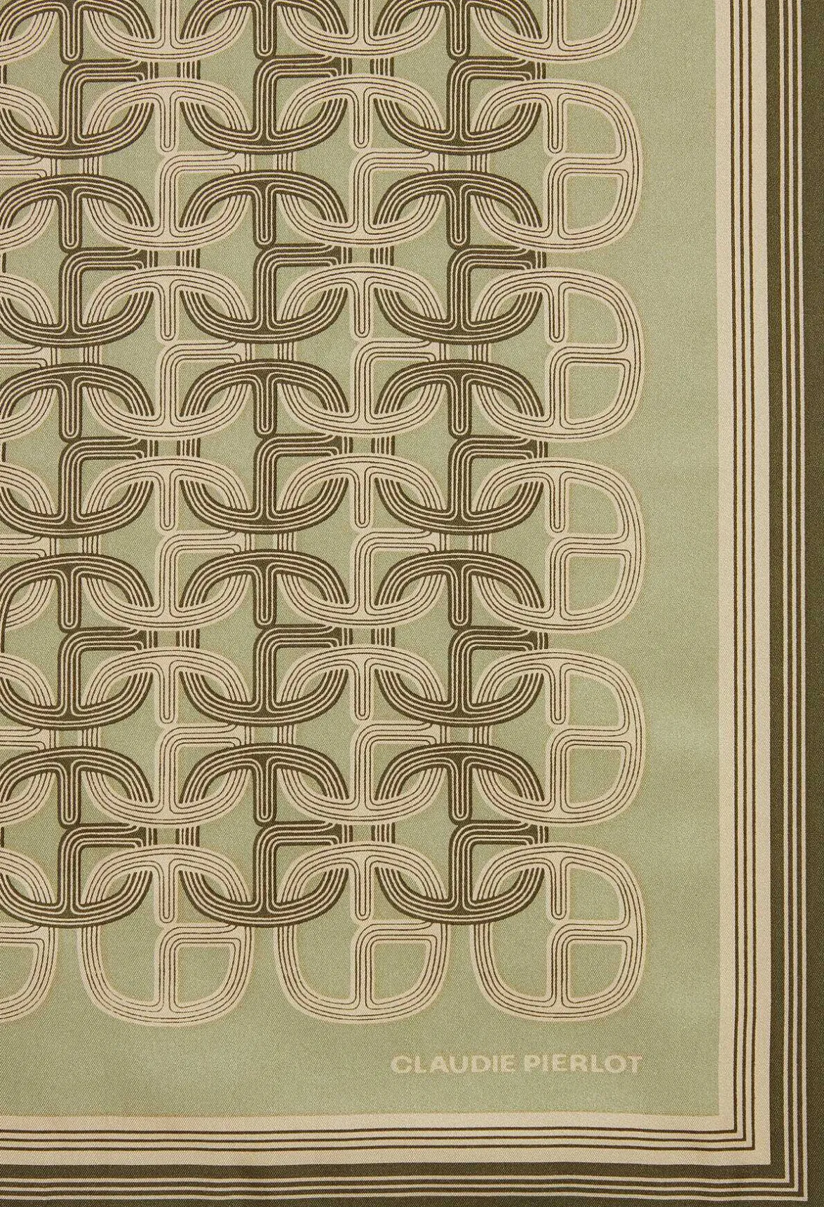 Claudie Pierlot Khaki Monogram Silk Scarf*Women Shawls And Collars