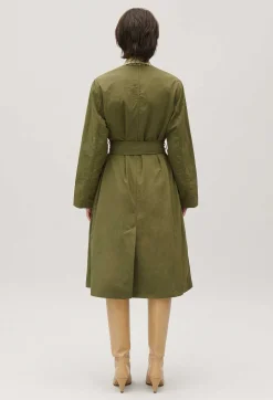 Claudie Pierlot Khaki Nylon Mid-Length Trench Coat*Women Jackets And Coats