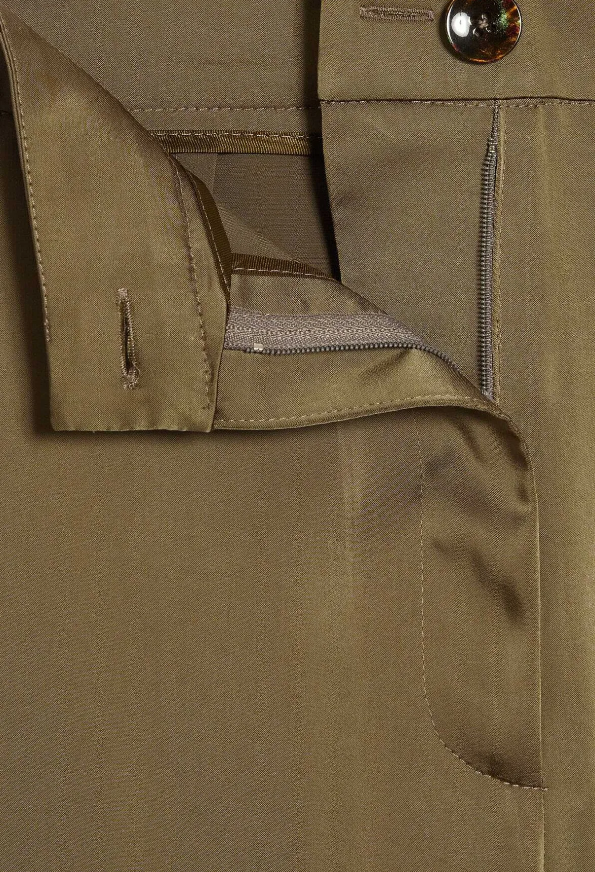 Claudie Pierlot Khaki Satin-Effect Floaty Cargo Trousers*Women Jeans And Trousers