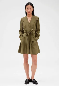 Claudie Pierlot Khaki Tie-Belt Dress*Women Dresses
