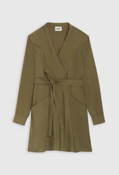Claudie Pierlot Khaki Tie-Belt Dress*Women Dresses