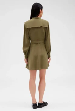 Claudie Pierlot Khaki Tie-Belt Dress*Women Dresses