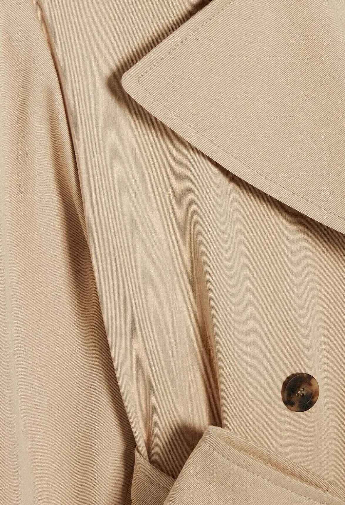 Claudie Pierlot Long Beige Cotton Trench Coat*Women Jackets And Coats