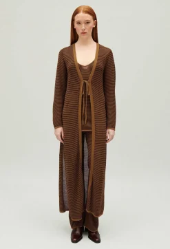 Claudie Pierlot Long Brown Cardigan*Women Sweaters And Cardigans