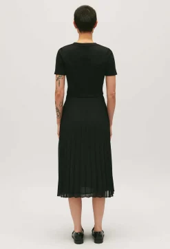 Claudie Pierlot Long Dual-Fabric Twist Dress*Women Dresses