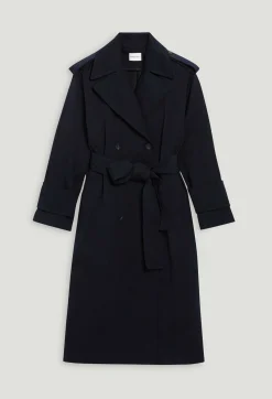 Claudie Pierlot Long Navy Trench Coat*Women Jackets And Coats