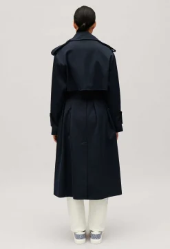 Claudie Pierlot Long Navy Trench Coat*Women Jackets And Coats