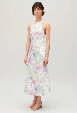 Claudie Pierlot Long Printed Satin-Effect Dress*Women Dresses