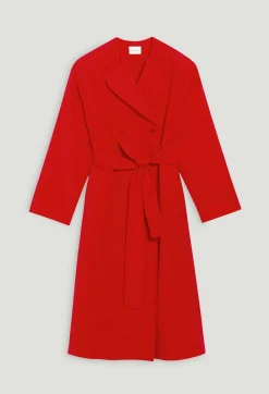 Claudie Pierlot Long Red Trench Coat*Women Jackets And Coats
