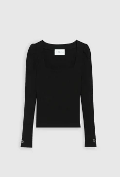 Claudie Pierlot Long Sleeved Ribbed T-Shirt*Women Sweaters And Cardigans