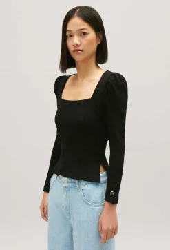 Claudie Pierlot Long Sleeved Ribbed T-Shirt*Women Sweaters And Cardigans