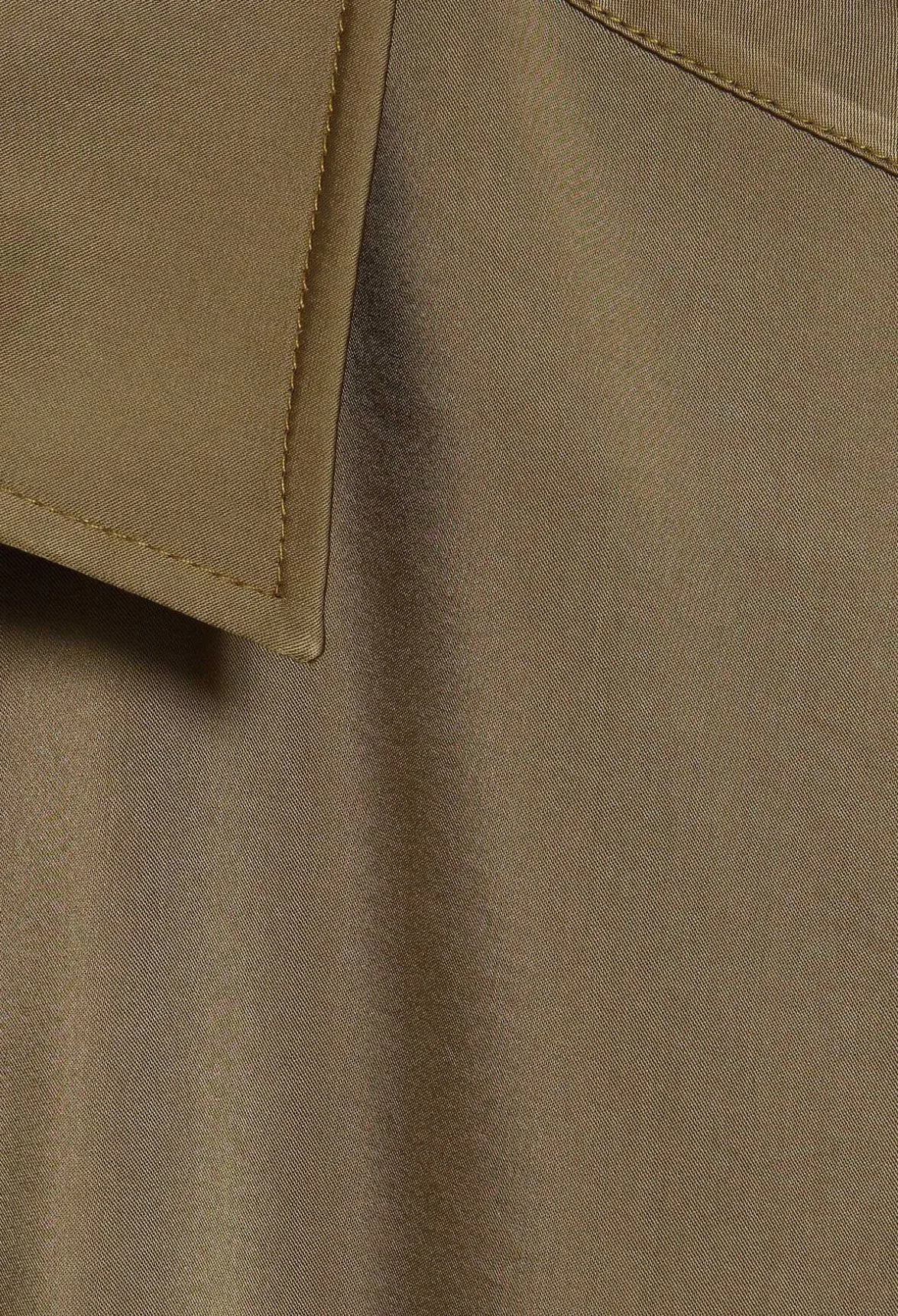 Claudie Pierlot Loose-Fit Khaki Satin-Effect Shirt*Women Tops And Shirts