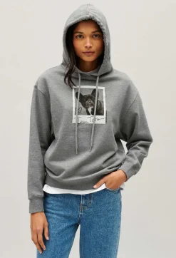 Claudie Pierlot Marled Grey Jean Toto Hooded Sweatshirt*Women Sweaters And Cardigans