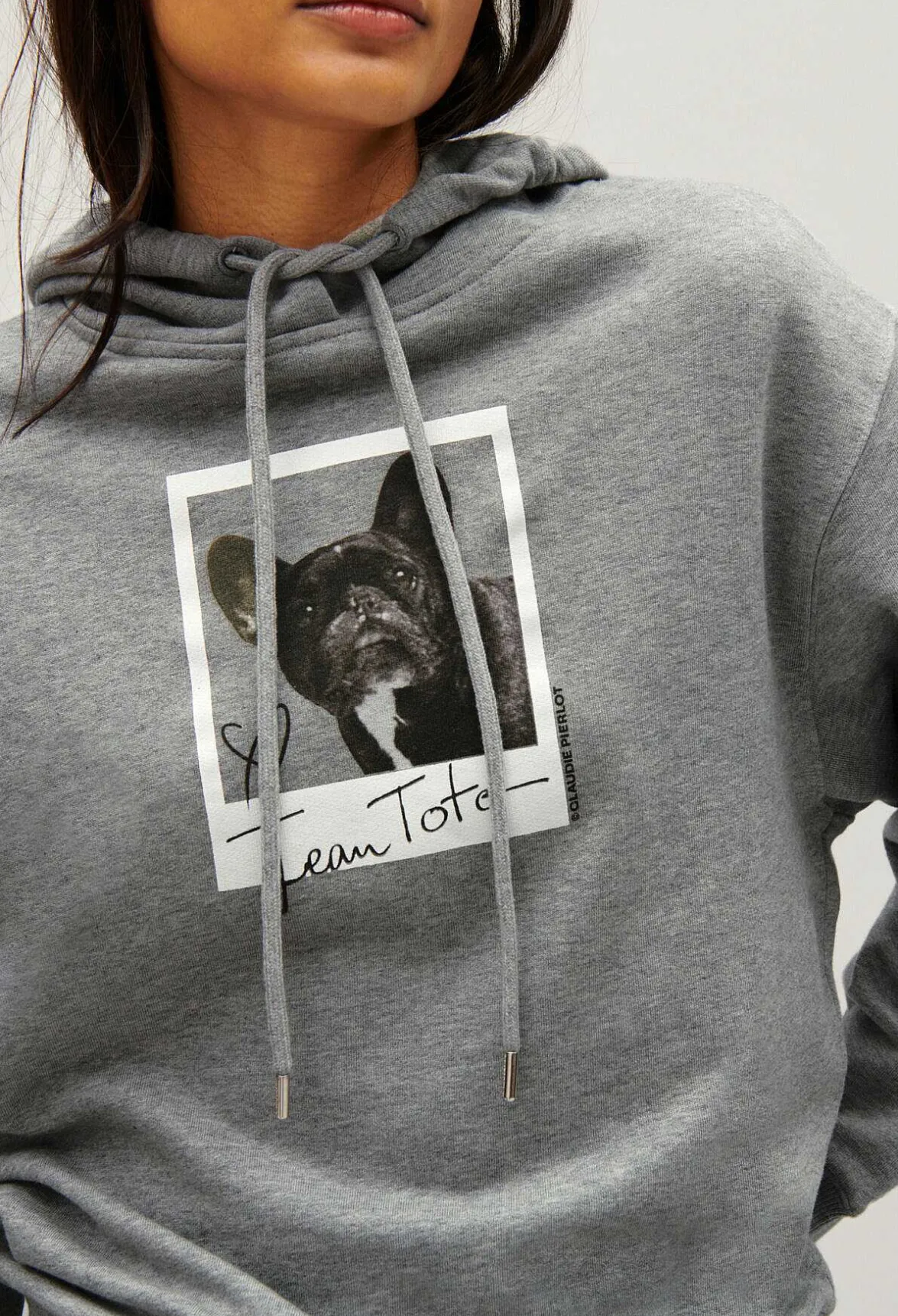 Claudie Pierlot Marled Grey Jean Toto Hooded Sweatshirt*Women Sweaters And Cardigans