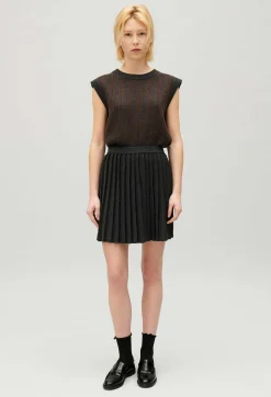 Claudie Pierlot Marled Grey Pleated Short Skirt*Women Skirts And Shorts