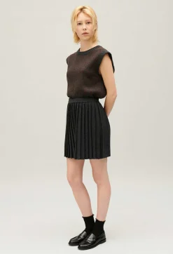 Claudie Pierlot Marled Grey Pleated Short Skirt*Women Skirts And Shorts