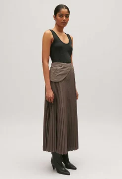 Claudie Pierlot Mocha Pleated Midi Skirt*Women Skirts And Shorts