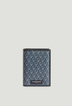 Claudie Pierlot Monogrammed Navy Passport Holder*Women Small Leather Goods