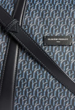 Claudie Pierlot Navy Monogram Canvas Travel Bag*Women Shopping Bags