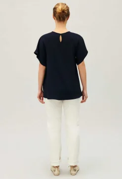Claudie Pierlot Navy Short-Sleeved Top*Women Tops And Shirts
