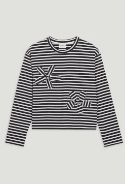 Claudie Pierlot Navy Striped T-Shirt*Women T-Shirts