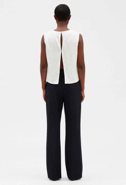 Claudie Pierlot Off-White Sequinned Sleeveless Top*Women Tops And Shirts
