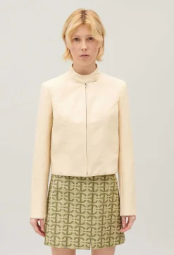 Claudie Pierlot Pale Beige Biker Jacket*Women Blazers