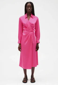 Claudie Pierlot Pink Mid-Length Wrap Dress*Women Dresses
