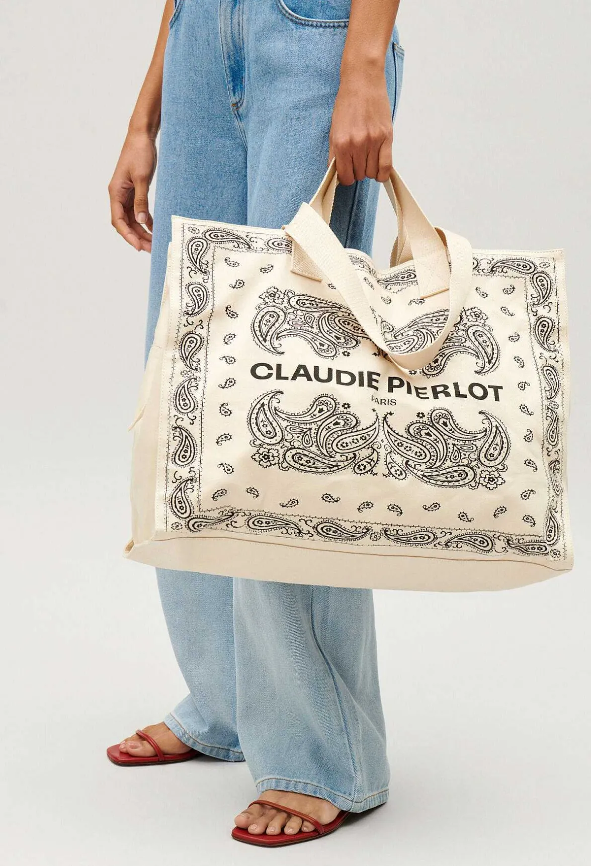 Claudie Pierlot Recycled Cotton Tote Bag*Women Shopping Bags