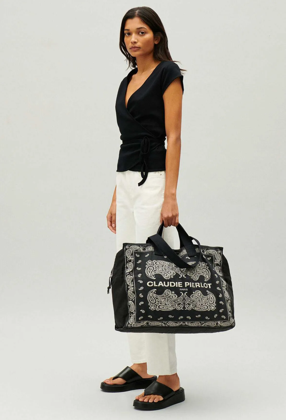 Claudie Pierlot Recycled Cotton Tote Bag*Women Shopping Bags