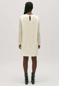 Claudie Pierlot Rififi Short Ecru Dress With Sequins*Women Dresses