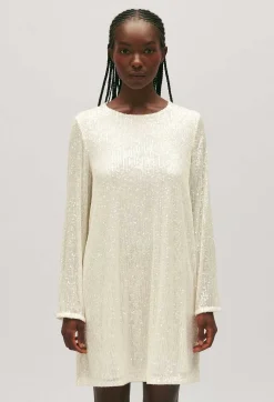 Claudie Pierlot Rififi Short Ecru Dress With Sequins*Women Dresses