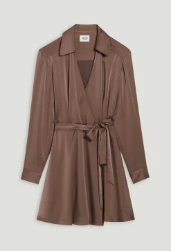 Claudie Pierlot Rixie Mocha Brown Short Floaty Dress*Women Dresses