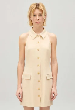Claudie Pierlot Short Beige Button Dress*Women Dresses