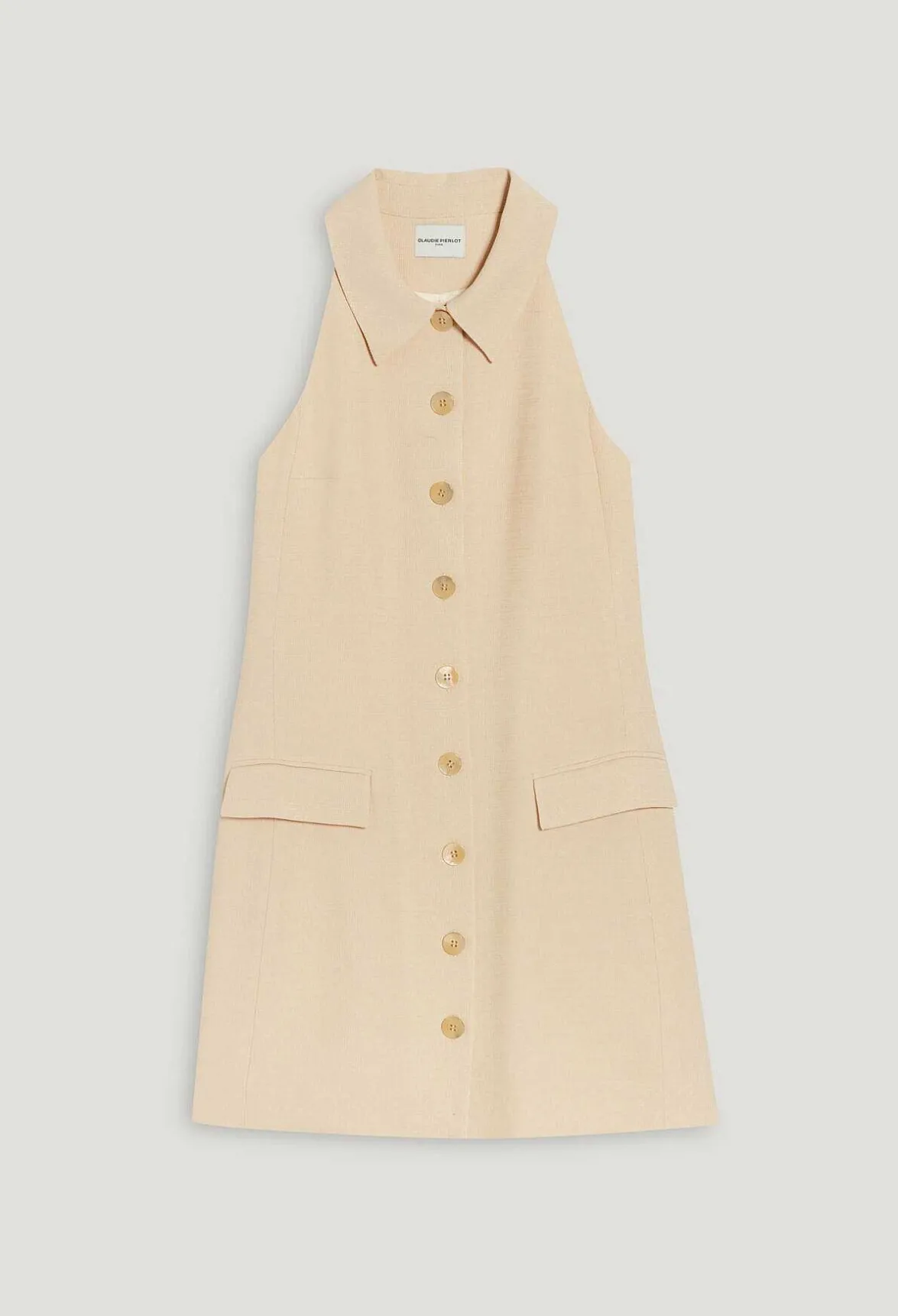 Claudie Pierlot Short Beige Button Dress*Women Dresses