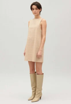 Claudie Pierlot Short Beige Checked Dress*Women Dresses