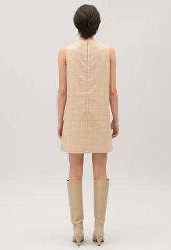 Claudie Pierlot Short Beige Checked Dress*Women Dresses