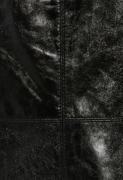 Claudie Pierlot Short Black Leather Tunic Dress*Women Dresses