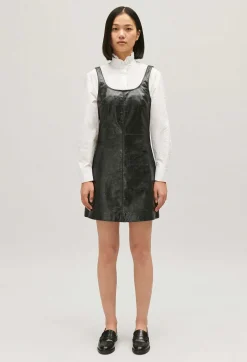 Claudie Pierlot Short Black Leather Tunic Dress*Women Dresses