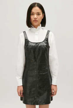 Claudie Pierlot Short Black Leather Tunic Dress*Women Dresses