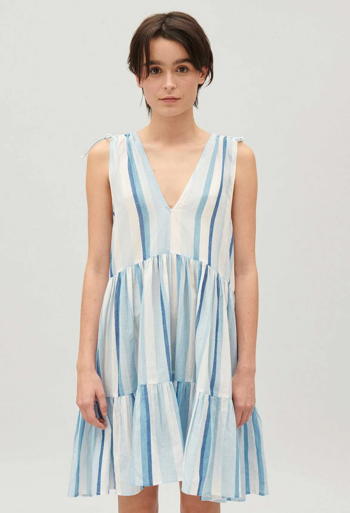 Claudie Pierlot Short Blue Striped Dress*Women Dresses